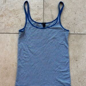 J.Crew Blue & White Striped Tank Top – Size Small